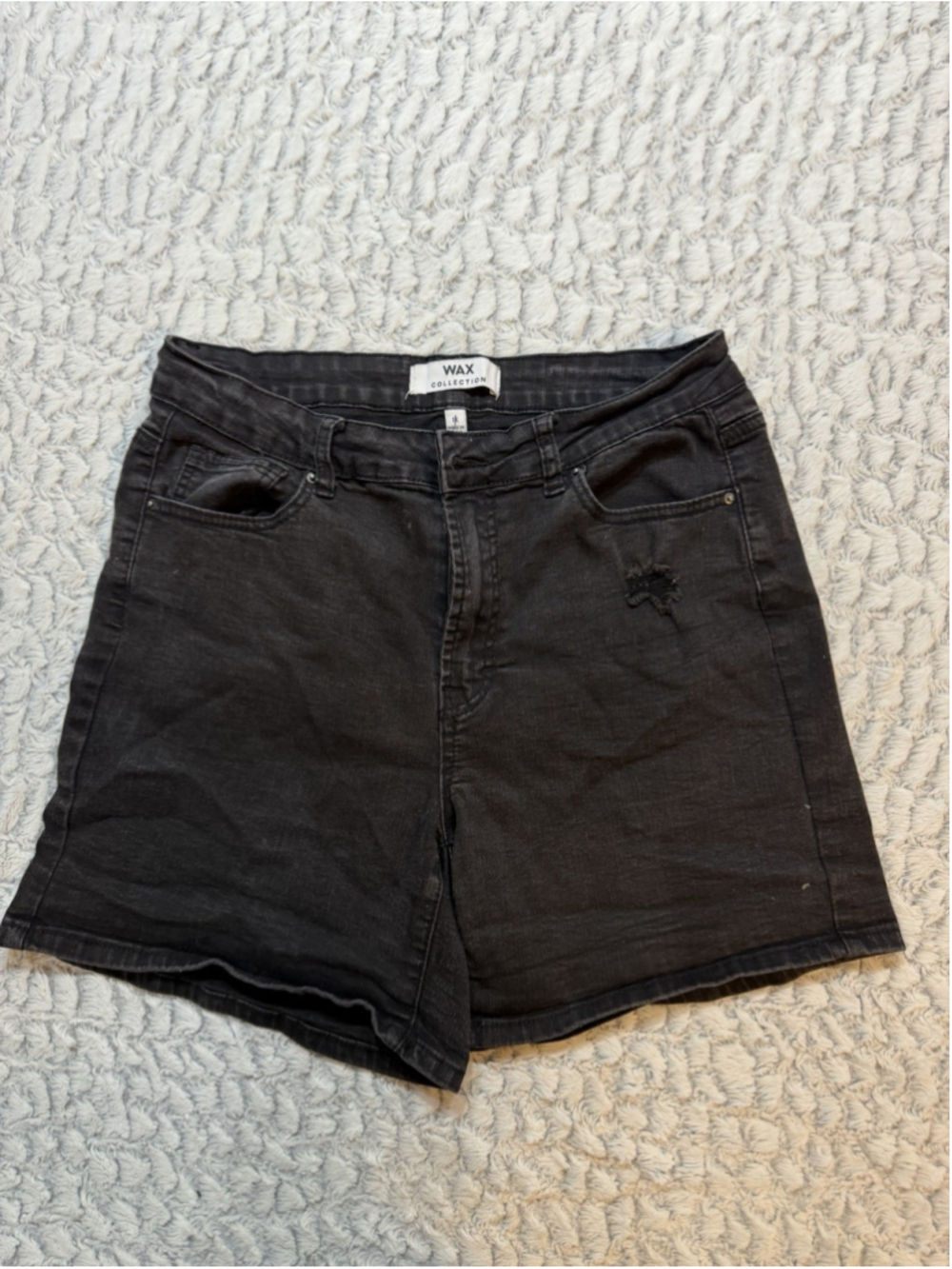 WAX Collection Women’s Black High Rise Denim Shorts 5-Pocket Plus 1X 3"
